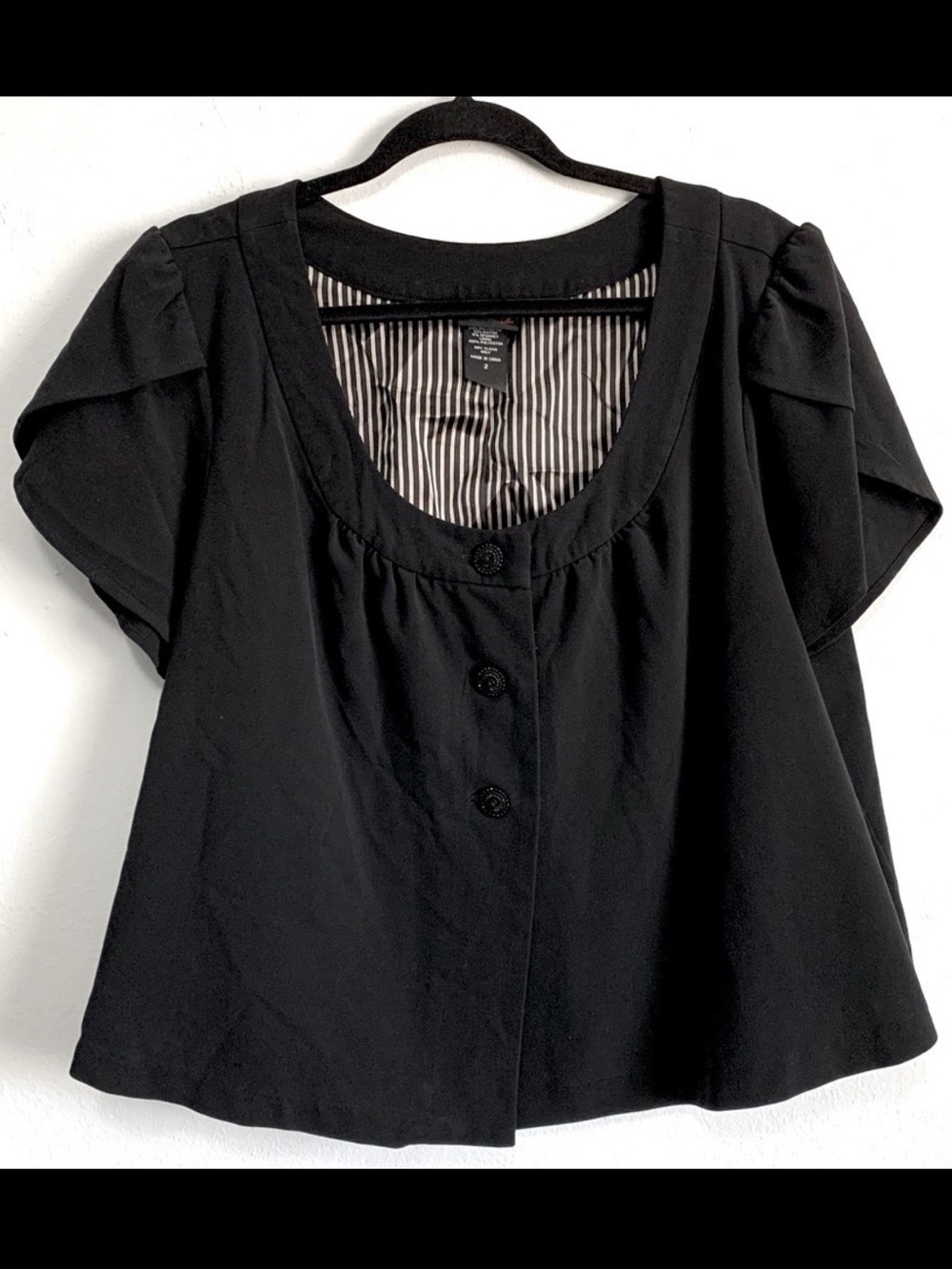 Torrid Black Buttoned Cropped Blazer
